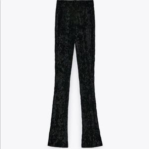 Zara flare velvet leggings, high-waisted